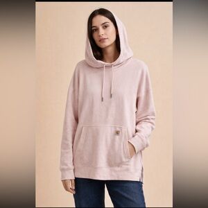 Carhartt Newberry Hoodie Woman XL Rose Smoke Relaxed Fit Utility Logo Streetwear
